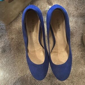 Purple Suede Heels Round Toe Old Navy